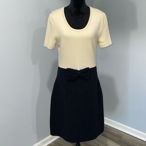 Kate Spade New York wool short sleeve dress beige black bow size large